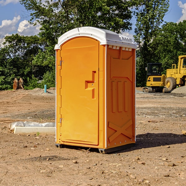 how often are the porta potties cleaned and serviced during a rental period in Raymore